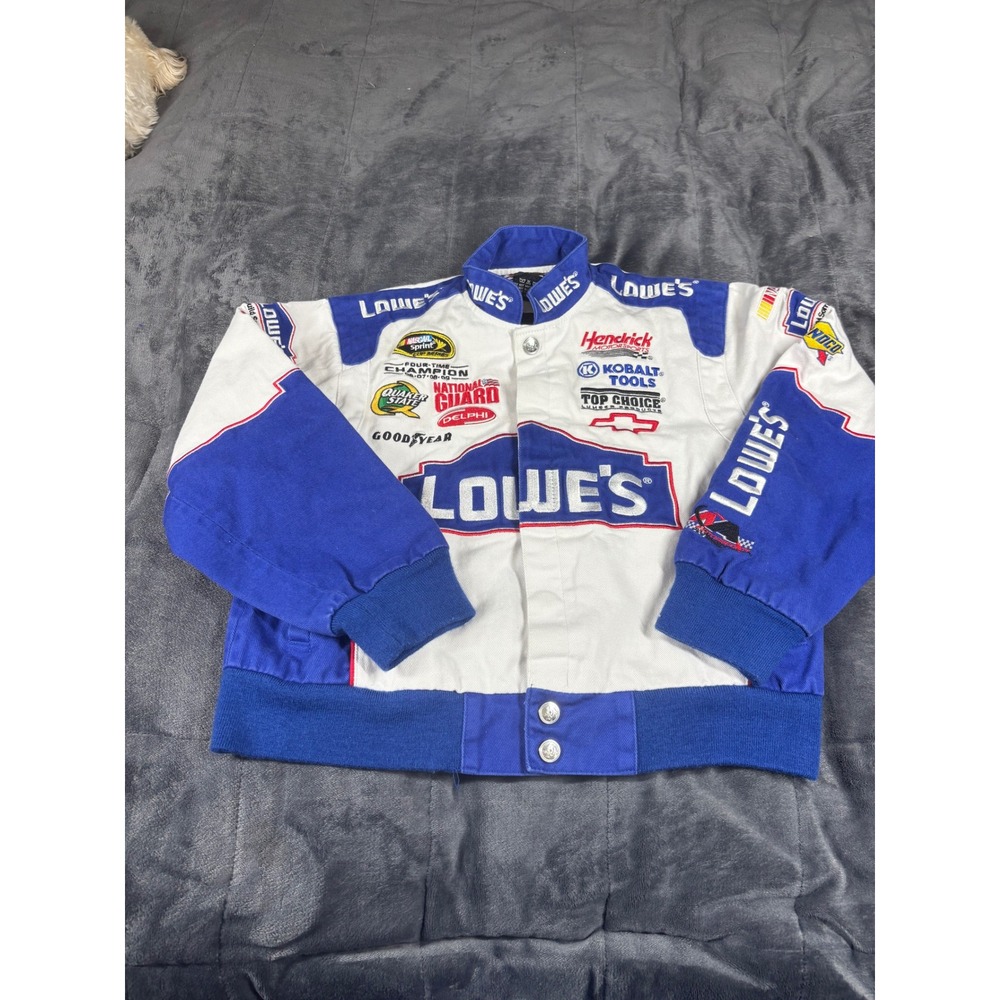 Chase Authentics NASCAR Jimmie Johnson Lowes Racing Jacket Kids Large Blue White